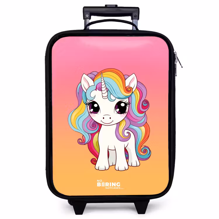 Children's suitcase - Small unicorn with rainbow colors — 1
