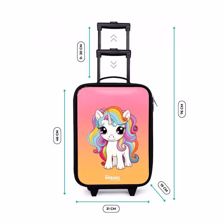 Children's suitcase - Small unicorn with rainbow colors — 3