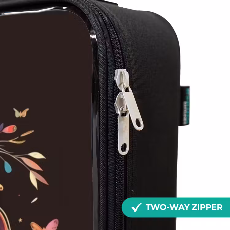 Children's suitcase - Unicorn and Flowers on Black Background — 6