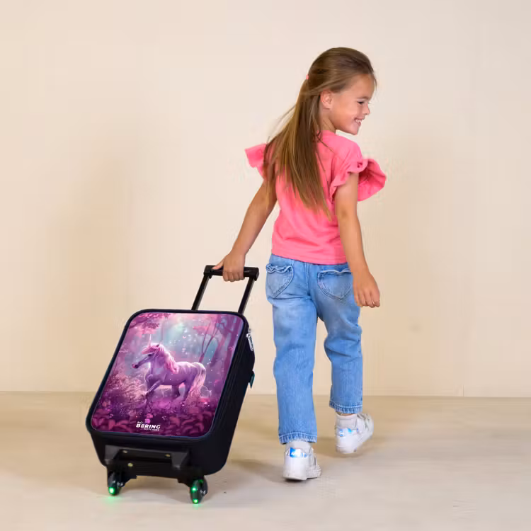 Children's suitcase - Unicorn Surrounded by Purple Nature — 1