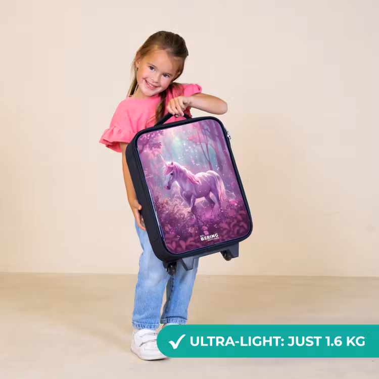 Children's suitcase - Unicorn Surrounded by Purple Nature — 3