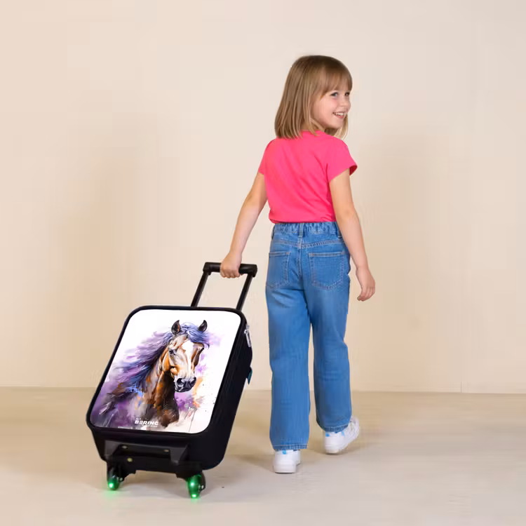 Children's suitcase - Watercolor horse with purple mane — 2