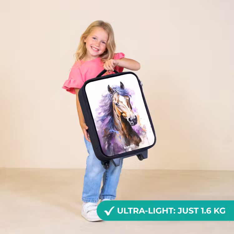 Children's suitcase - Watercolor horse with purple mane — 5