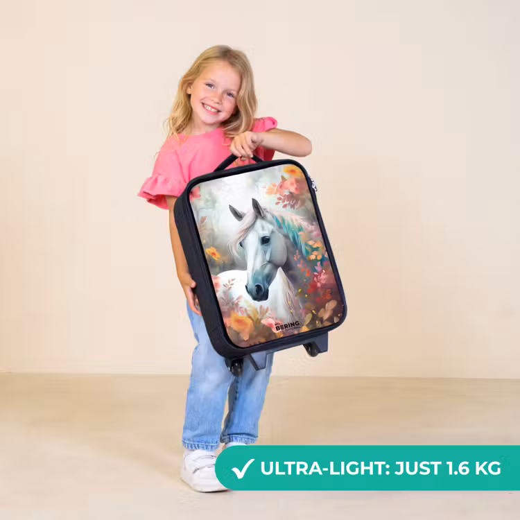 Children's suitcase - White horse surrounded by flowers — 5