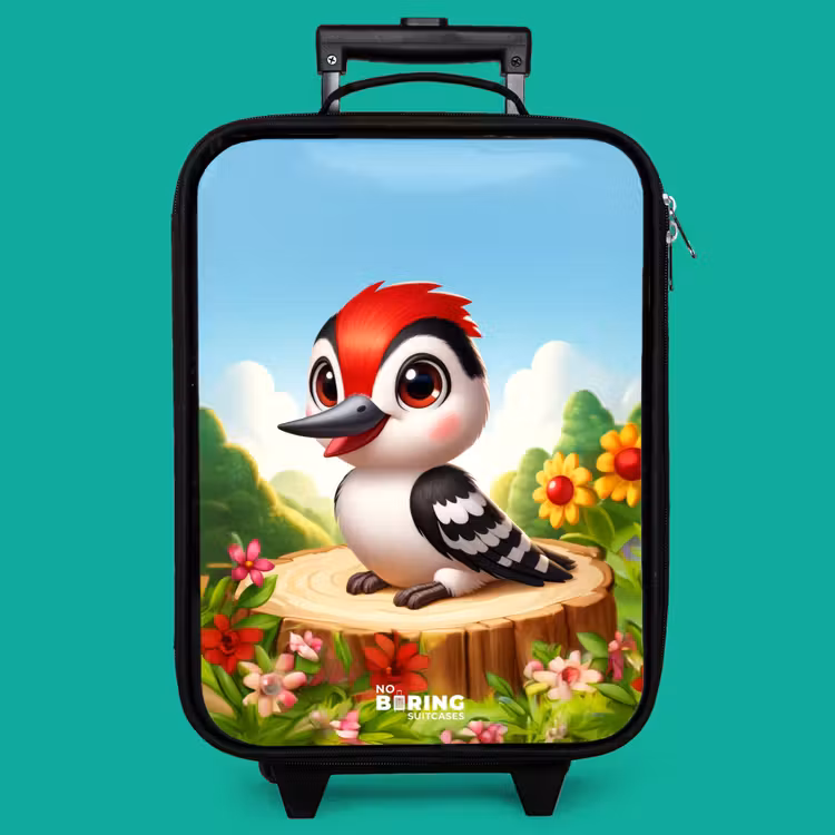 Children's suitcase - Woodpecker on and tree stump — 4