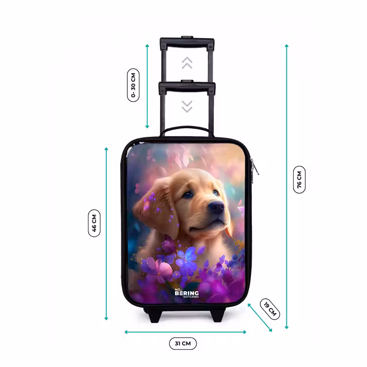 Children's suitcase - Young dog among brightly colored flowers — 2