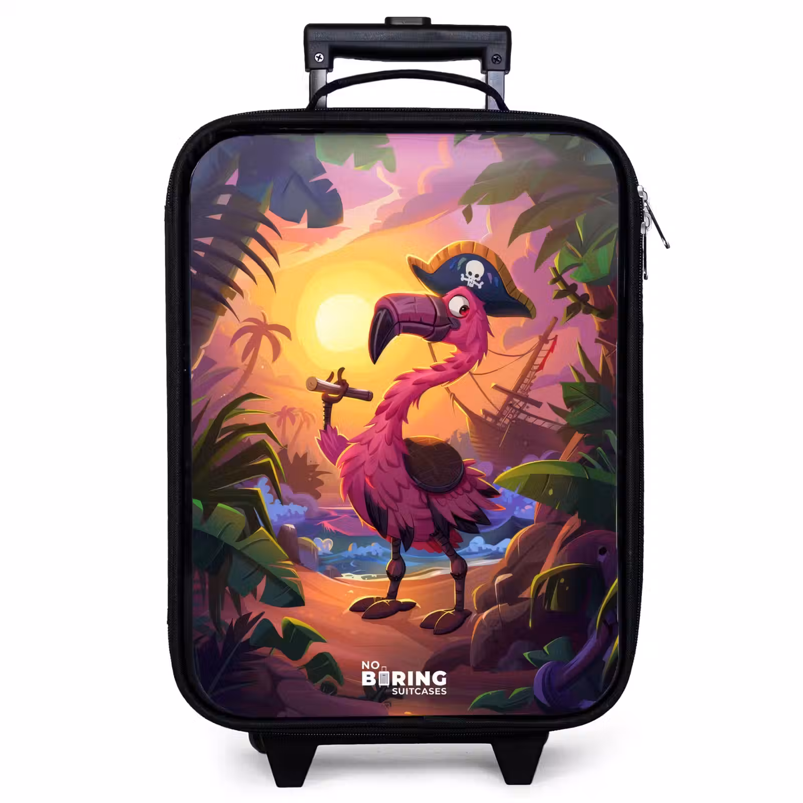 Children's suitcase - Pirate flamingo on a tropical pad — 1