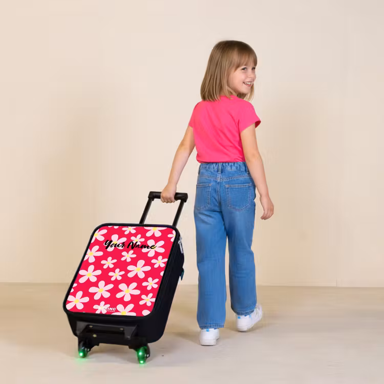 Children's suitcase - Daisy mania hotpink — 2