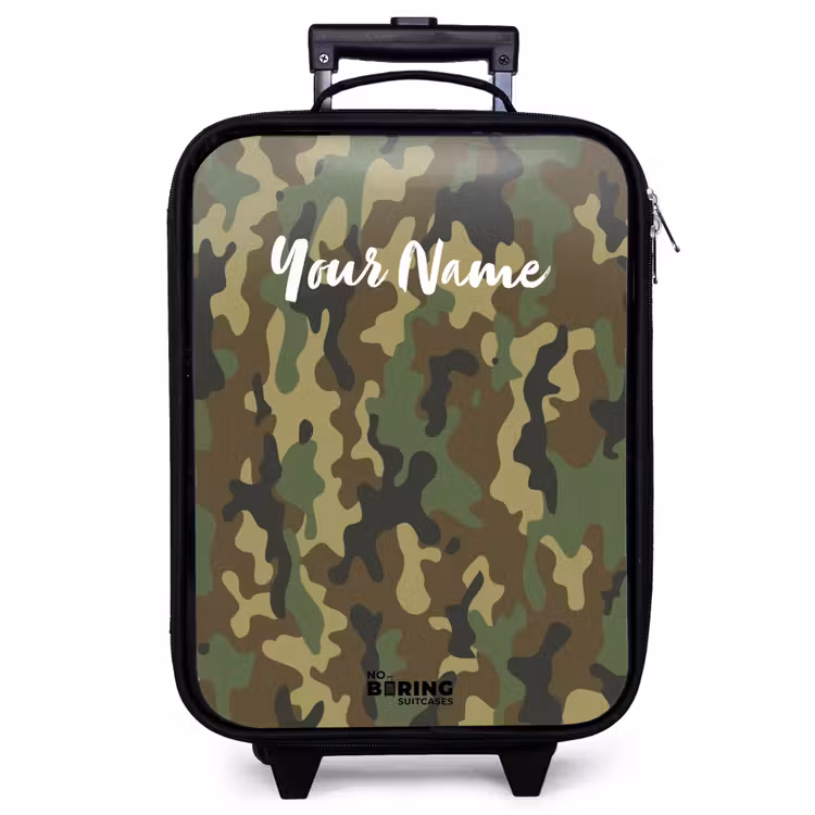Children's suitcase - Green camouflage with sand color — 1