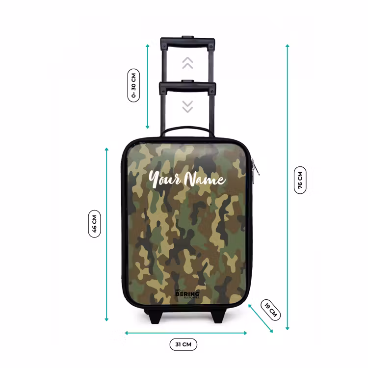 Children's suitcase - Green camouflage with sand color — 3