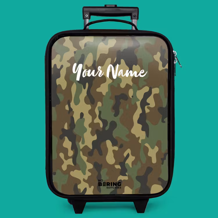 Children's suitcase - Green camouflage with sand color — 4