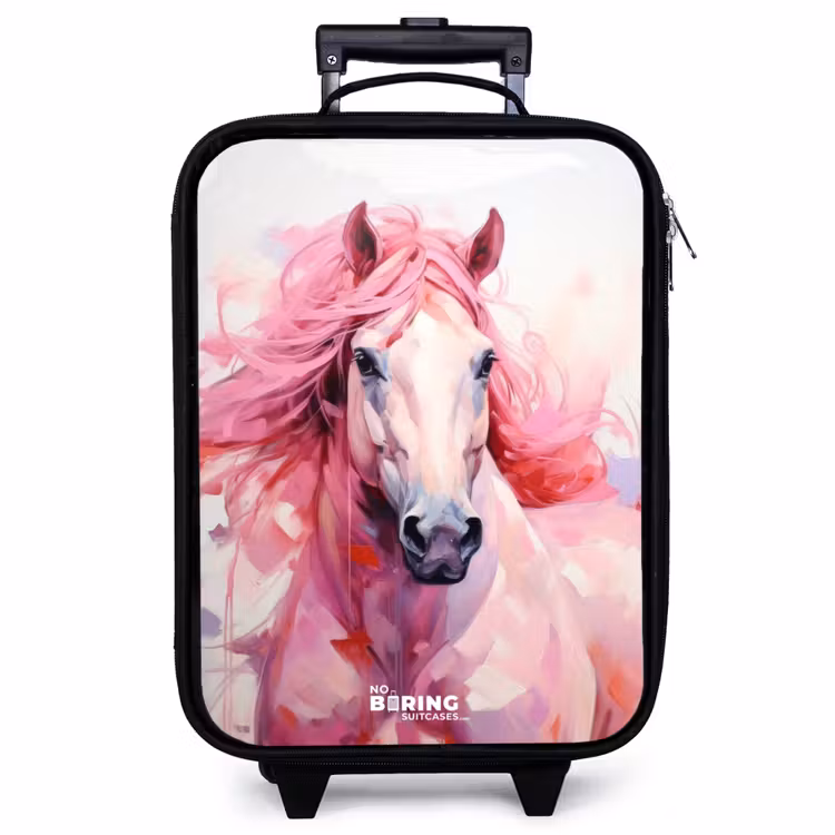 Children's suitcase - Horse in pink pastel shades — 1