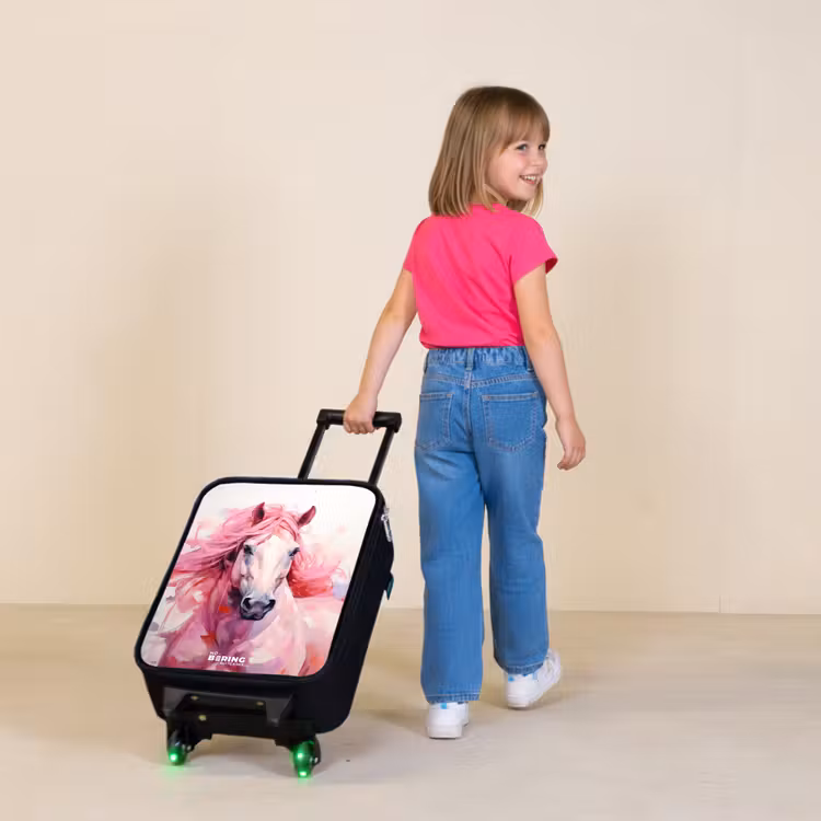 Children's suitcase - Horse in pink pastel shades — 2