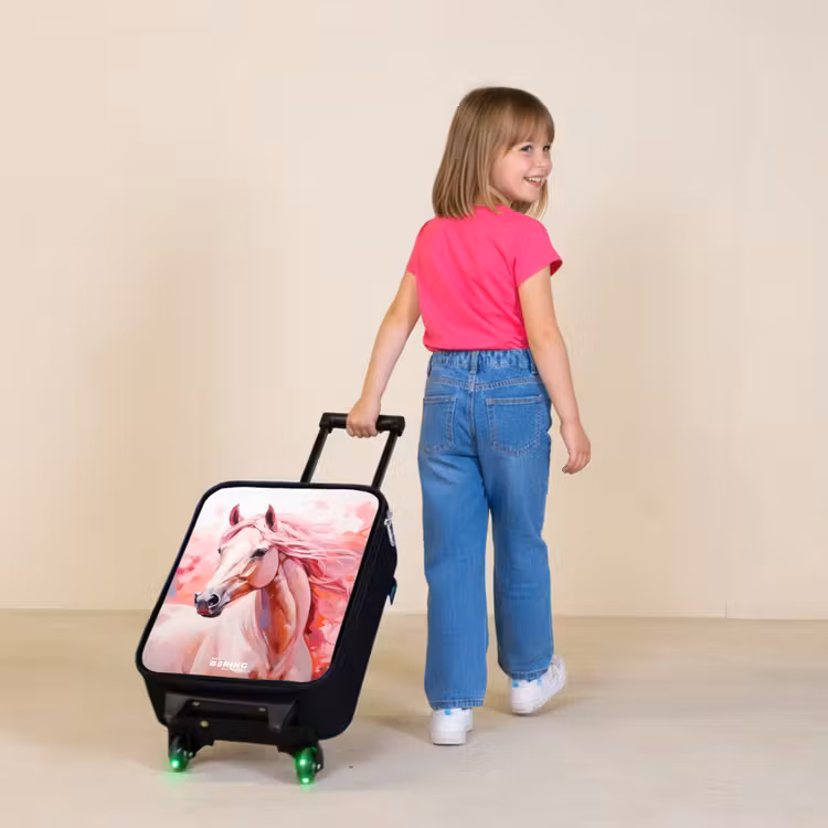 Children's suitcase - Pastel pink horse — 2