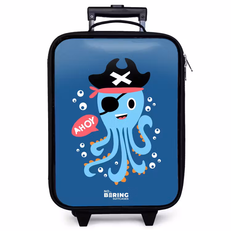 Children's suitcase - Pirate octopus with a hat — 1