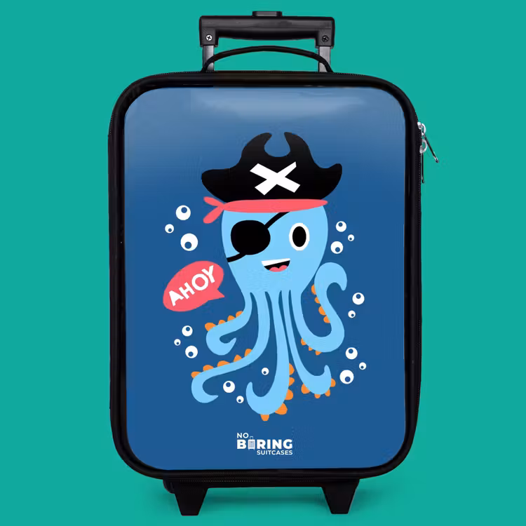 Children's suitcase - Pirate octopus with a hat — 4