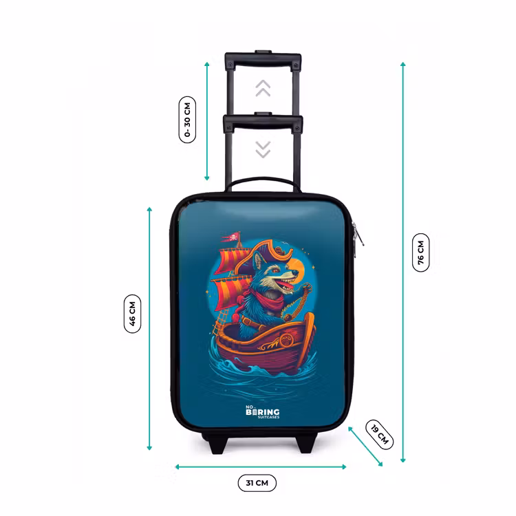 Children's suitcase - Pirate raccoon on a boat — 3
