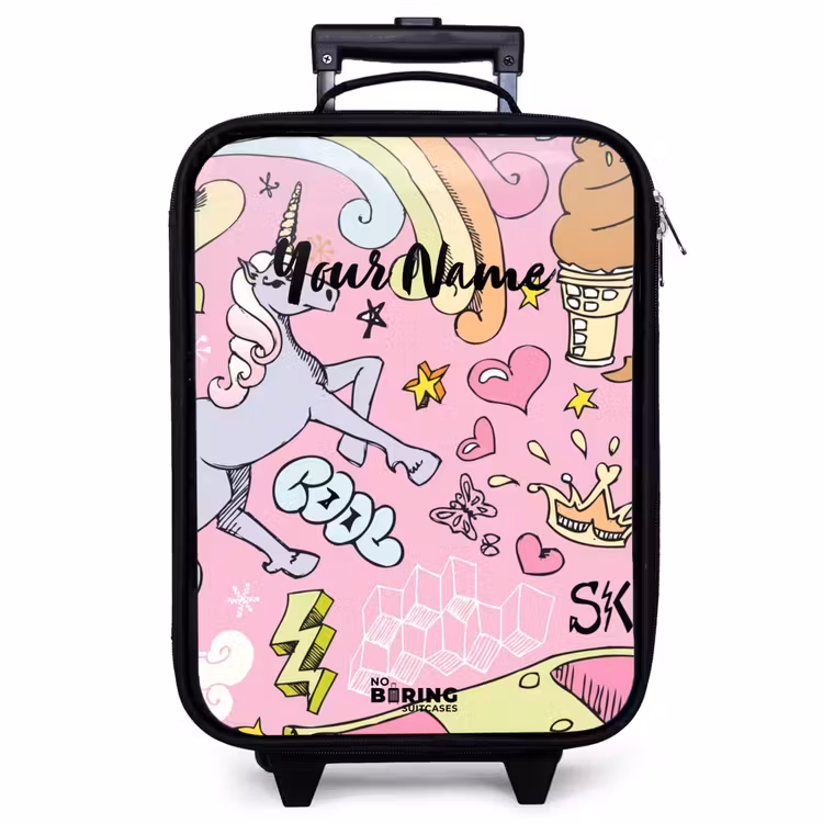 Children's suitcase - Unicorn doodles — 1