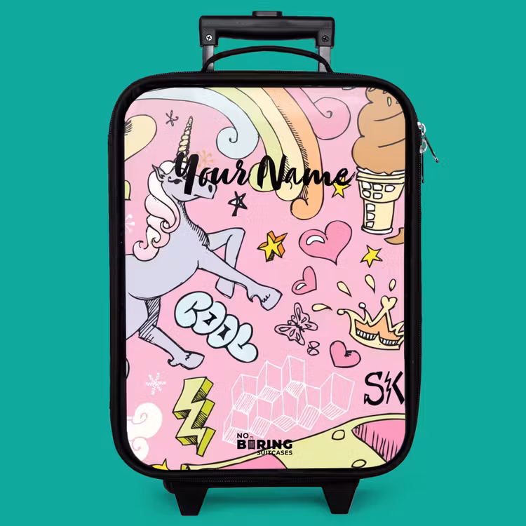 Children's suitcase - Unicorn doodles — 4