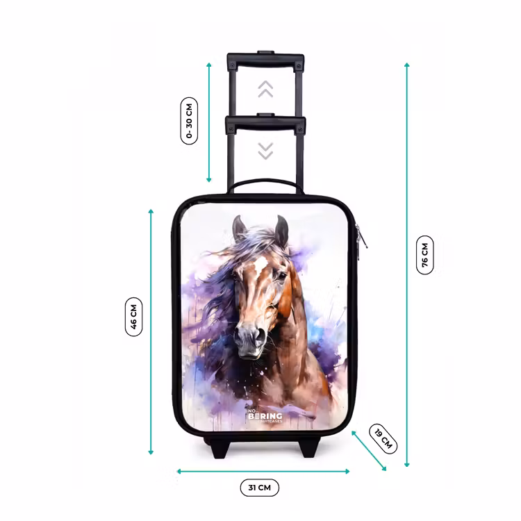 Children's suitcase - Watercolor horse with colorful splashes — 3