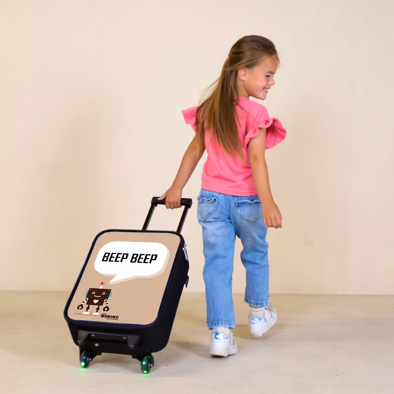 Children's suitcase - Dark brown robot with a text — 1