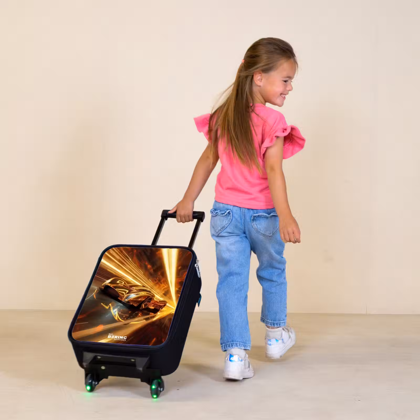 Children's suitcase - Golden race car in a tunnel — 1