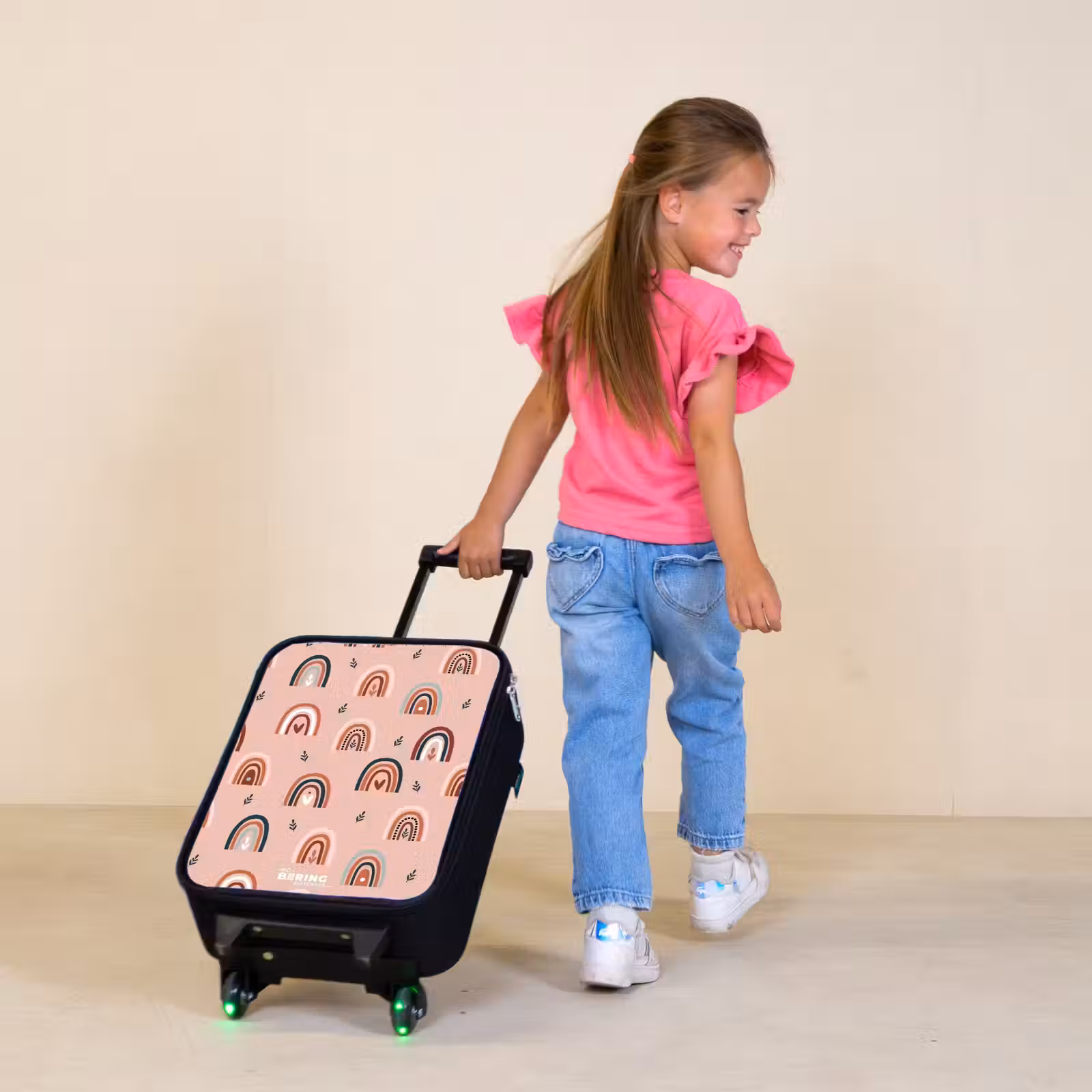 Children's suitcase - Pink rainbows pattern — 1