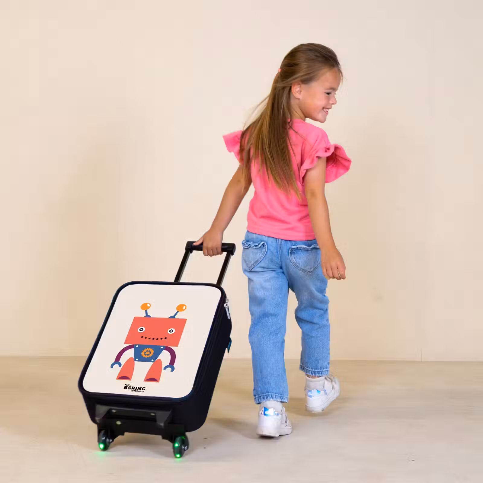 Children's suitcase - Red robot with square head — 1