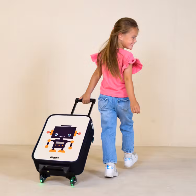 Children's suitcase - Black robot with orange accents — 1