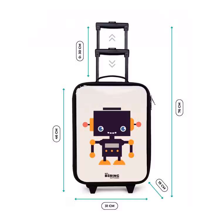 Children's suitcase - Black robot with orange accents — 2