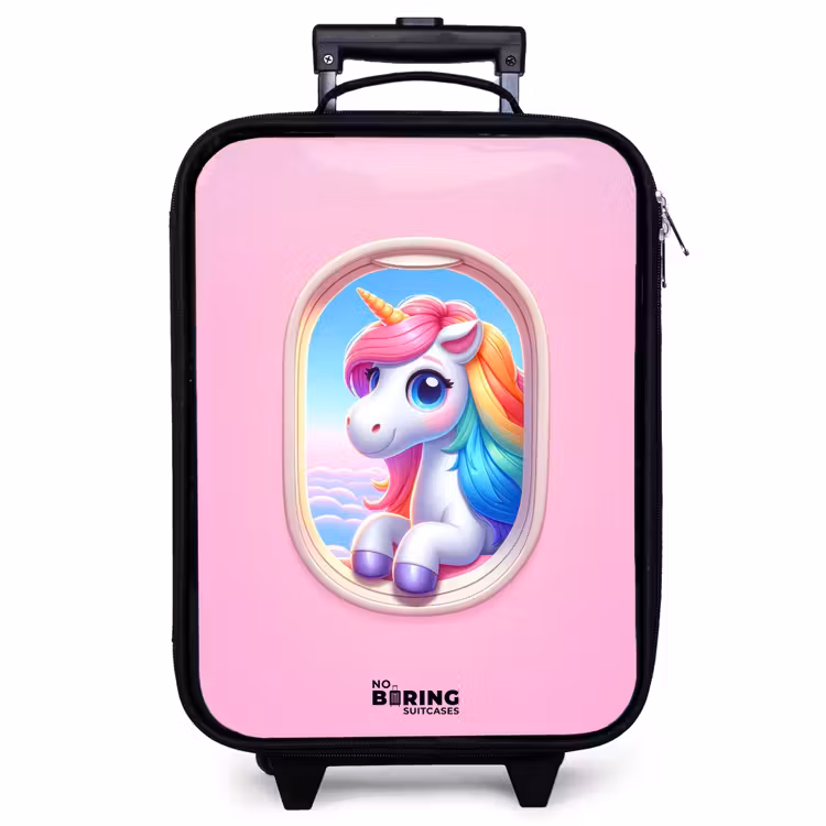 Children's suitcase - Colorful unicorn from an airplane window — 1