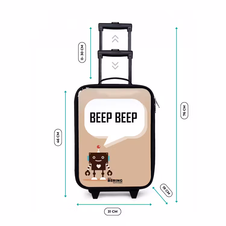Children's suitcase - Dark brown robot with a text — 2