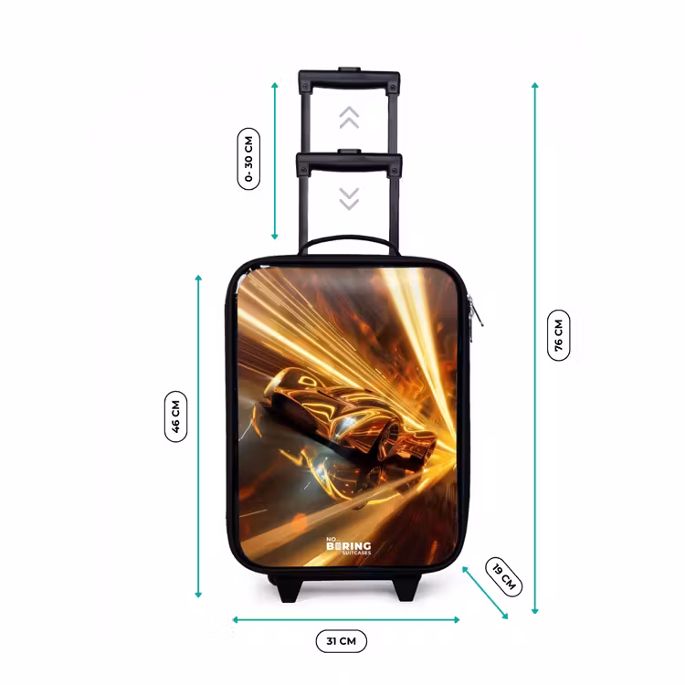 Children's suitcase - Golden race car in a tunnel — 2