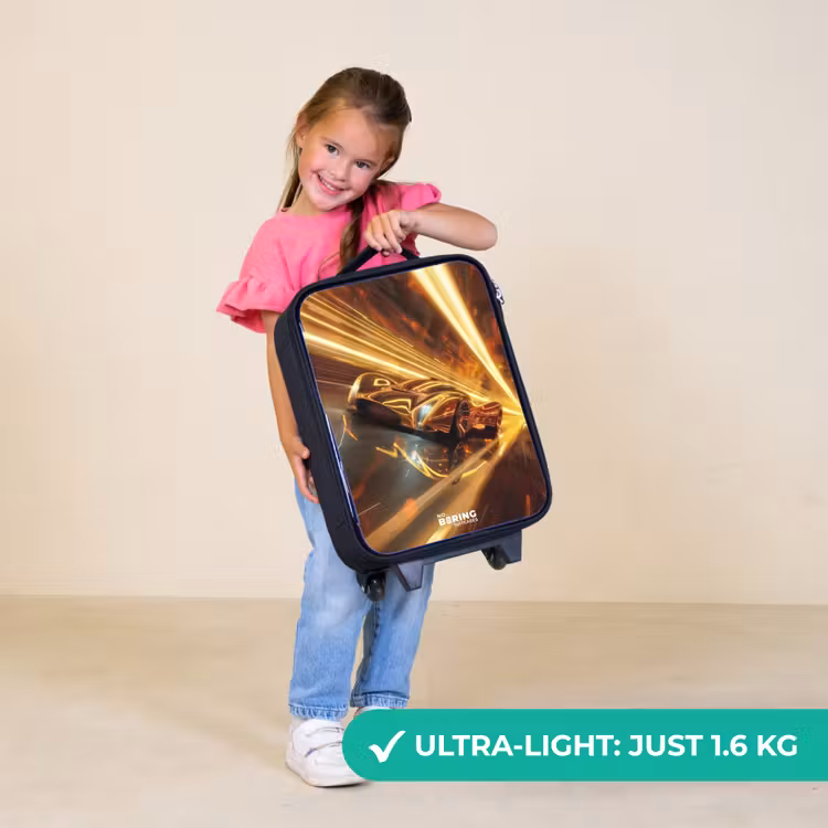 Children's suitcase - Golden race car in a tunnel — 3