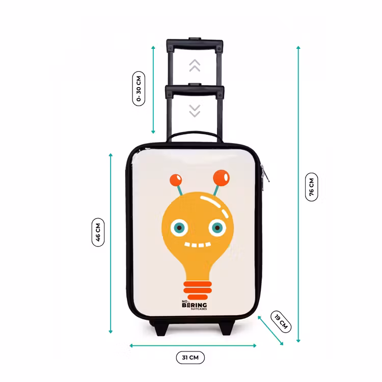 Children's suitcase - Light bulb robot with big eyes — 2