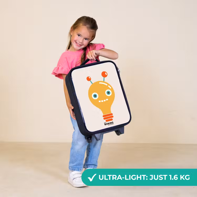Children's suitcase - Light bulb robot with big eyes — 3