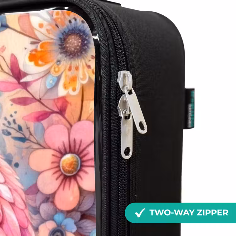 Children's suitcase - Mother owl with chick among colorful flowers — 6
