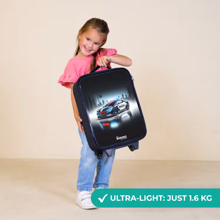 Children's suitcase - Black and white police car in front of a skyline — 3