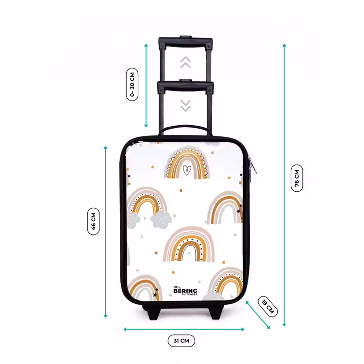 Children's suitcase - Rainbows pattern in soft colors — 2
