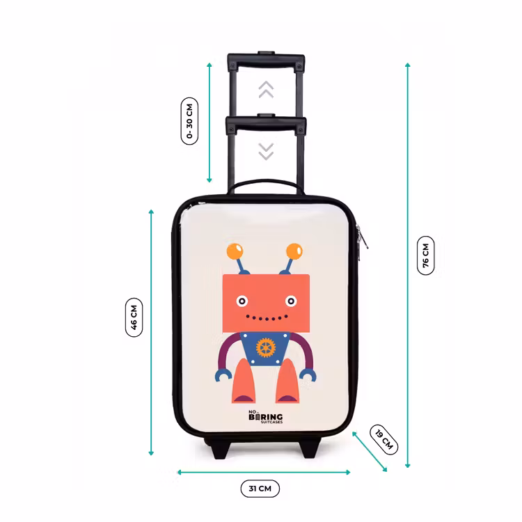 Children's suitcase - Red robot with square head — 2