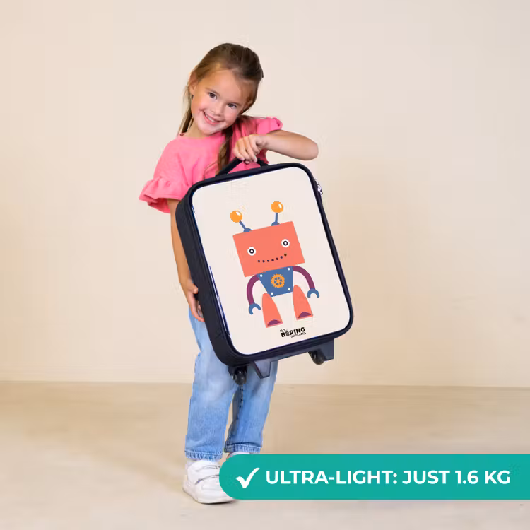 Children's suitcase - Red robot with square head — 3