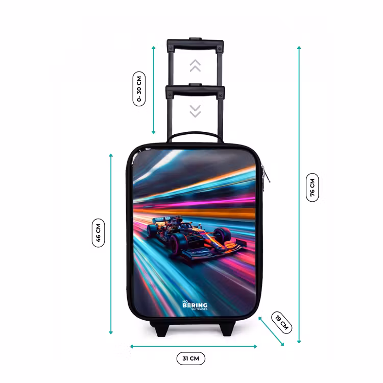 Children's suitcase - Race car with colorful light tracks — 2