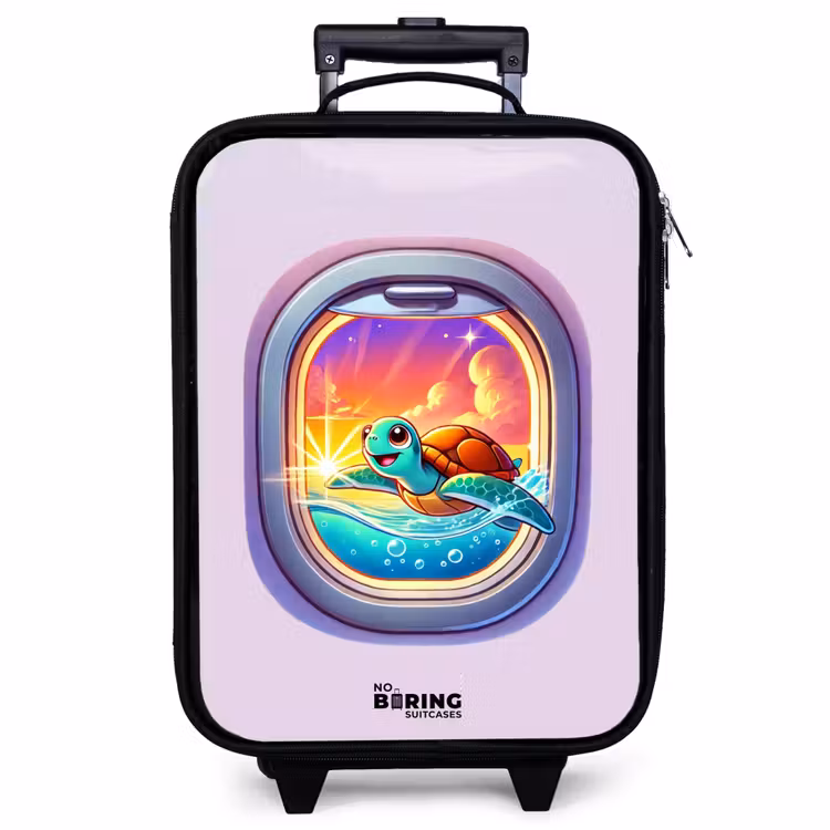 Children's suitcase - Turtle swimming with sunset — 1