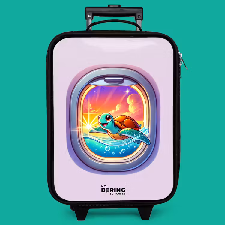 Children's suitcase - Turtle swimming with sunset — 4
