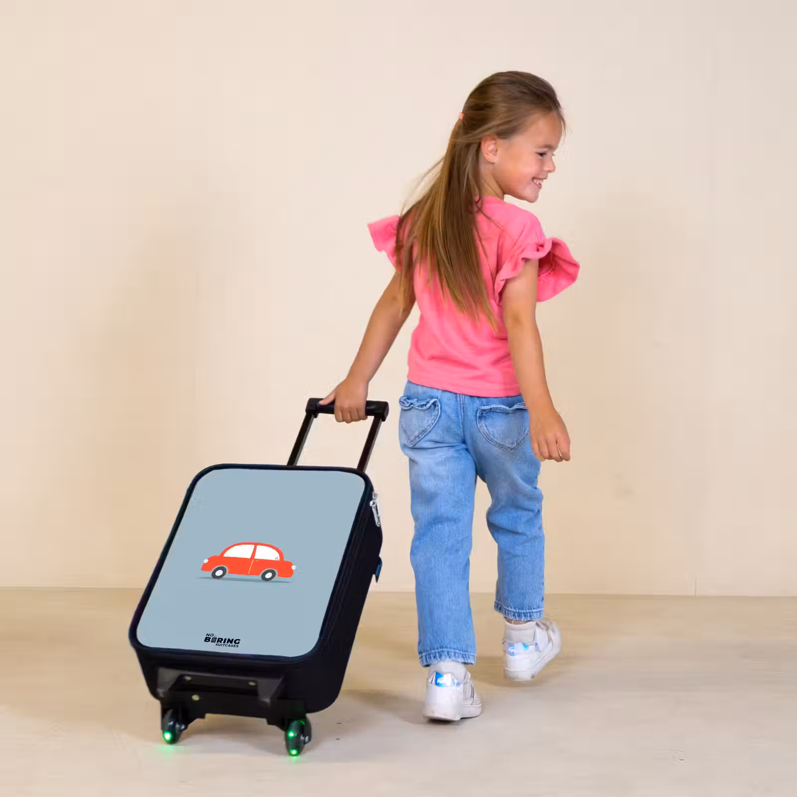 Children's suitcase - Red car blue background — 1