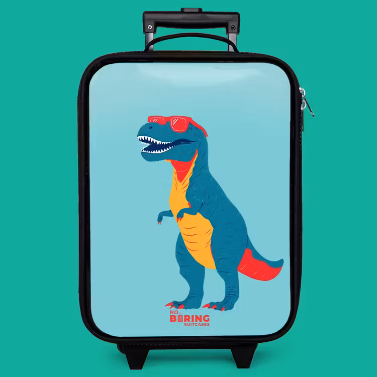 Children's suitcase - Cool T. rex with sunglasses — 4