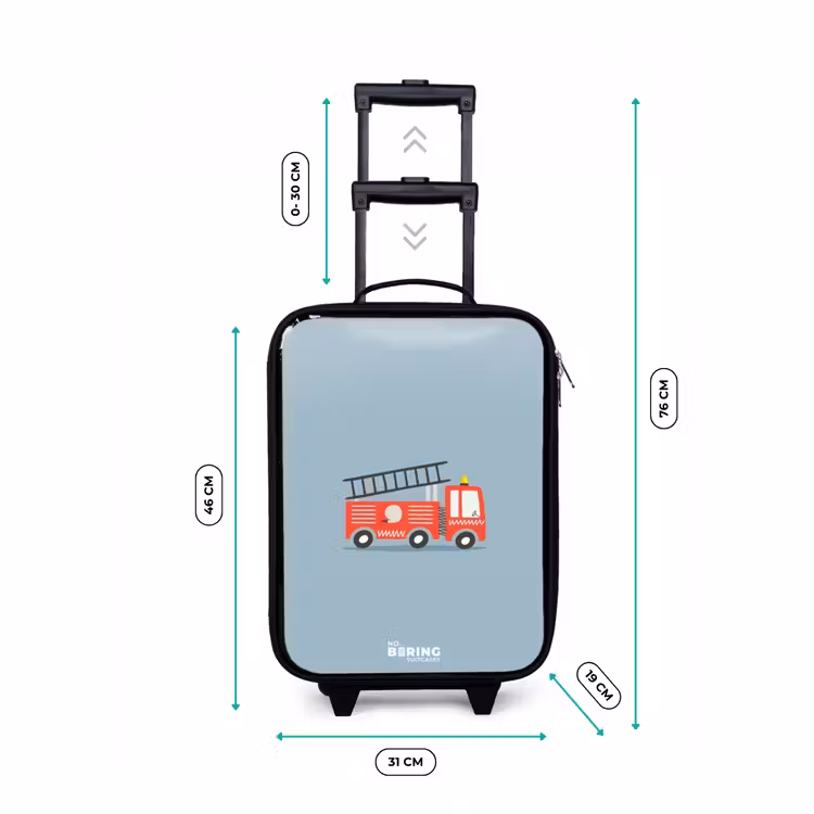 Children's suitcase - Fire engine blue background — 2