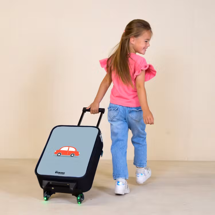 Children's suitcase - Red car blue background — 1