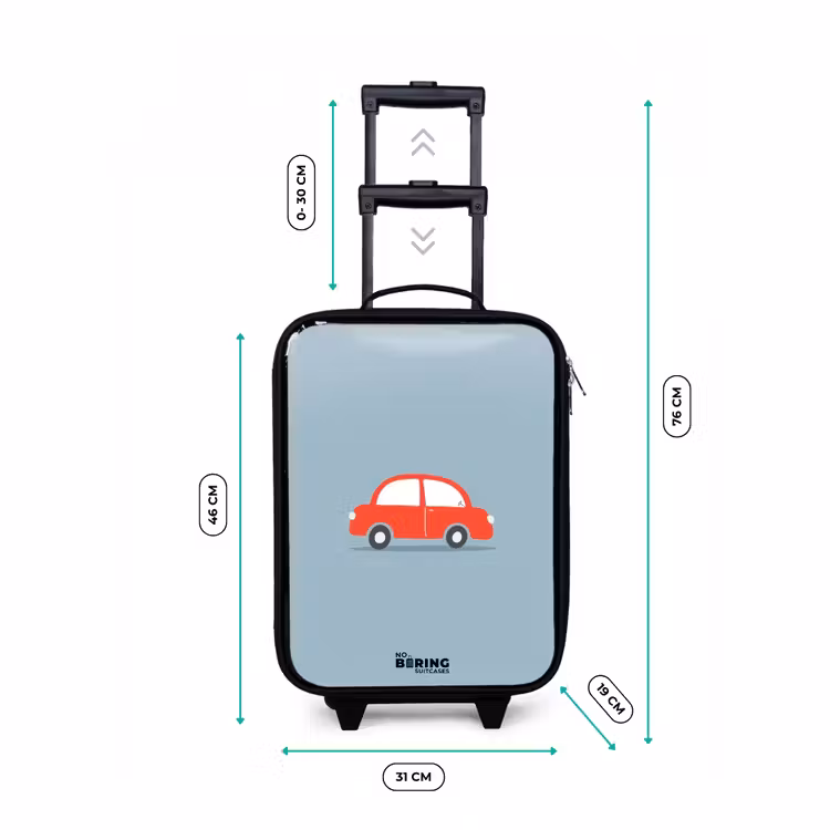 Children's suitcase - Red car blue background — 2