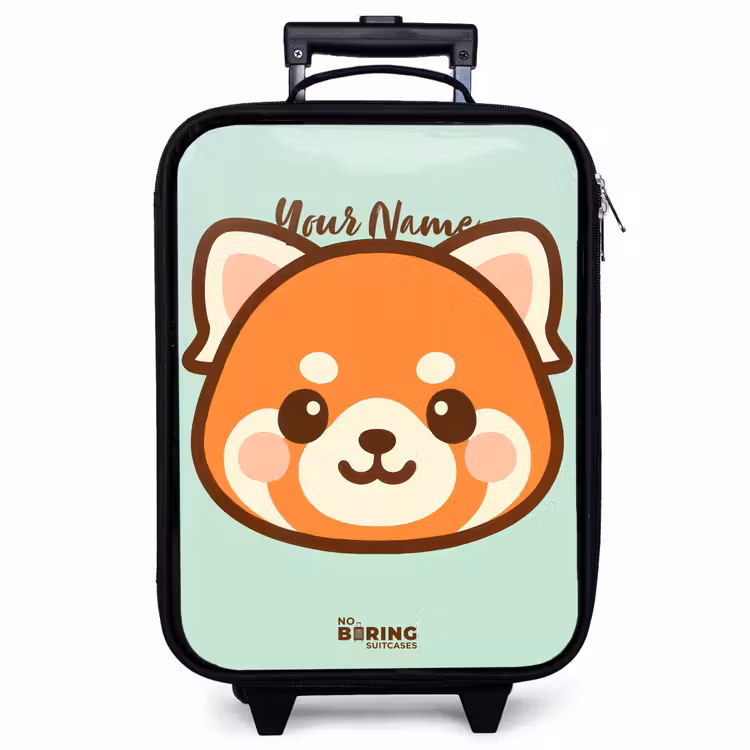 Children's suitcase - Kawai - Red panda - Green — 1